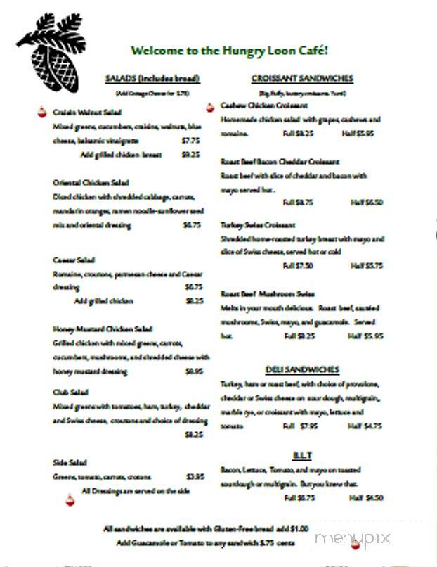 Hungry Loon - Pequot Lakes, MN menu_pic