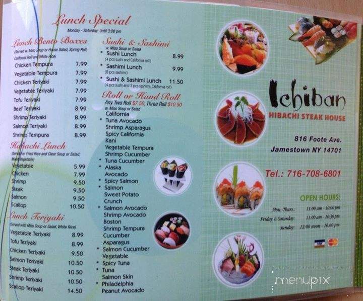 Ichiban Hibachi Steak House - Jamestown, NY menu_pic
