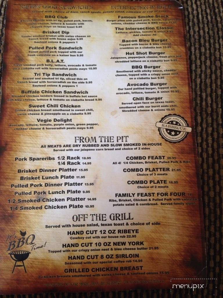Intersection BBQ Bar and Grill - New Meadows, ID menu_pic