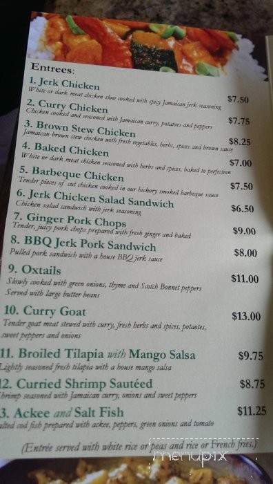 Irie Rhythms - Winston-Salem, NC menu_pic