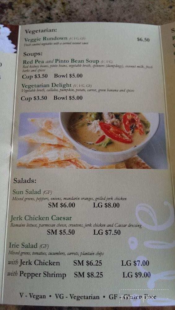 Irie Rhythms - Winston-Salem, NC menu_pic