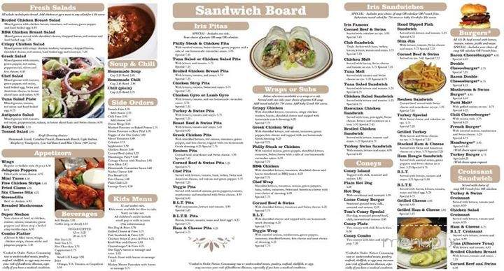 Iris Cafe - Orion Township, MI menu_pic