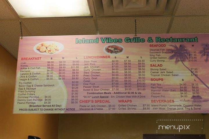Island Vibes Grill and Restaurant - Hartford, CT menu_pic