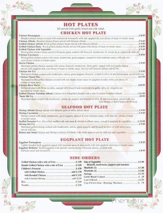 Italia Cafe - Wadesboro, NC menu_pic