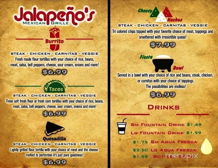 Jalapeno's Mexican Grille - Sanford, FL menu_pic