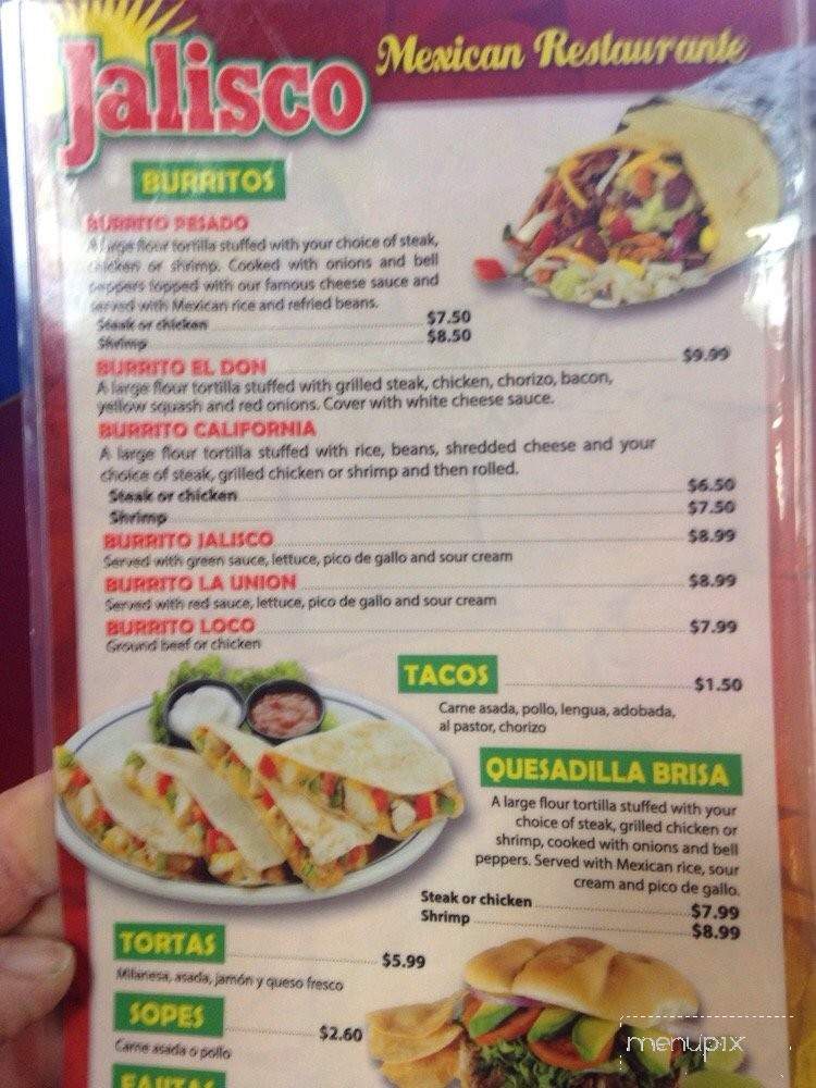 Jalisco - Cleveland, TN menu_pic