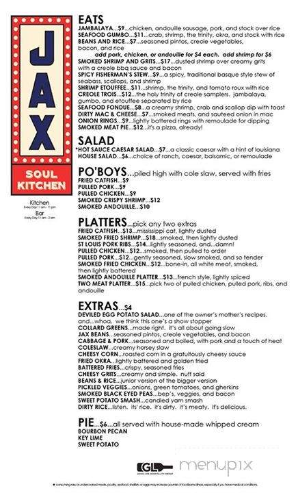 Jax Soul Kitchen - Norman, OK menu_pic