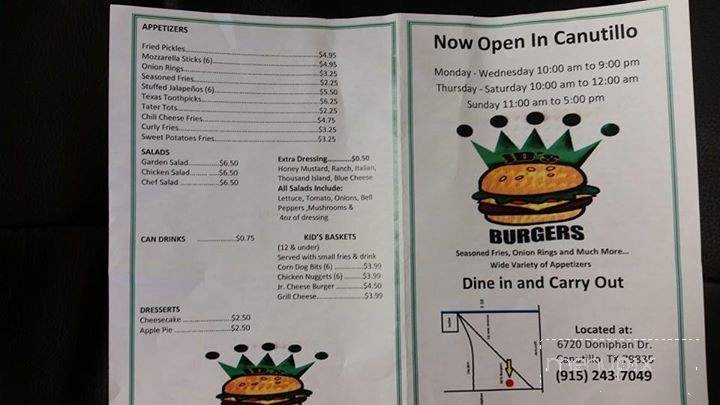 Jd's Burgers - Canutillo, TX menu_pic