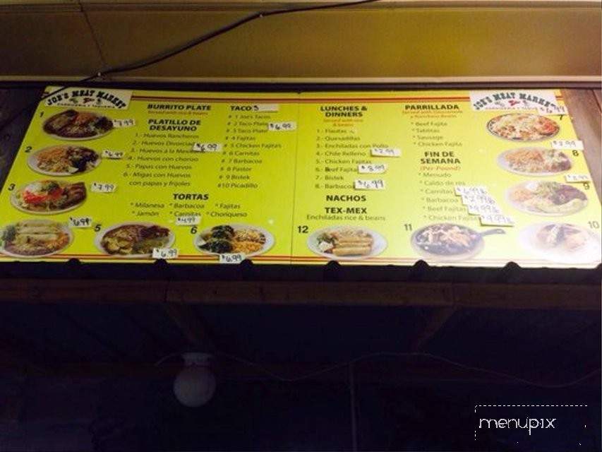 Menu of Joe's Meat Market in Royse City, TX 75189