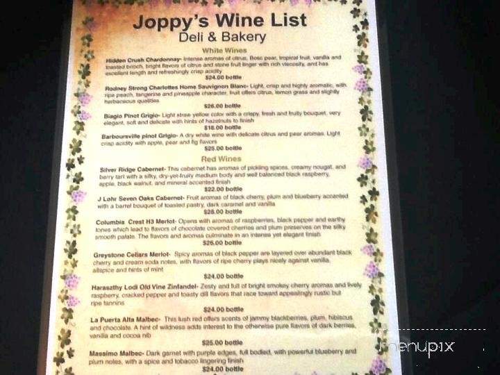 Joppy's - Bedford, VA menu_pic