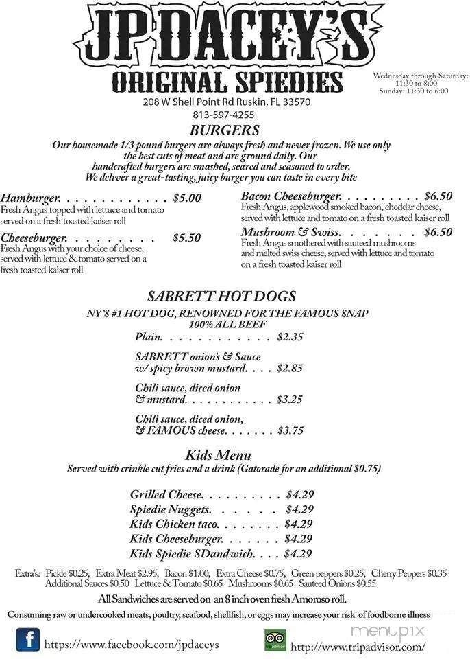 JP Dacey's Original Spiedies - Ruskin, FL menu_pic