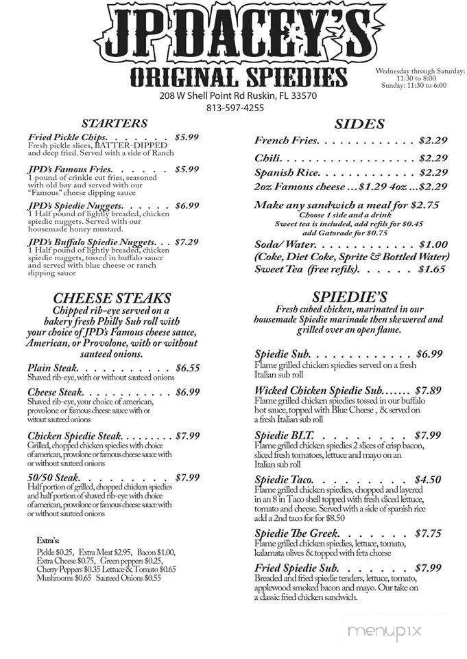 JP Dacey's Original Spiedies - Ruskin, FL menu_pic