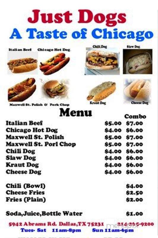Just Dogs - Dallas, TX menu_pic