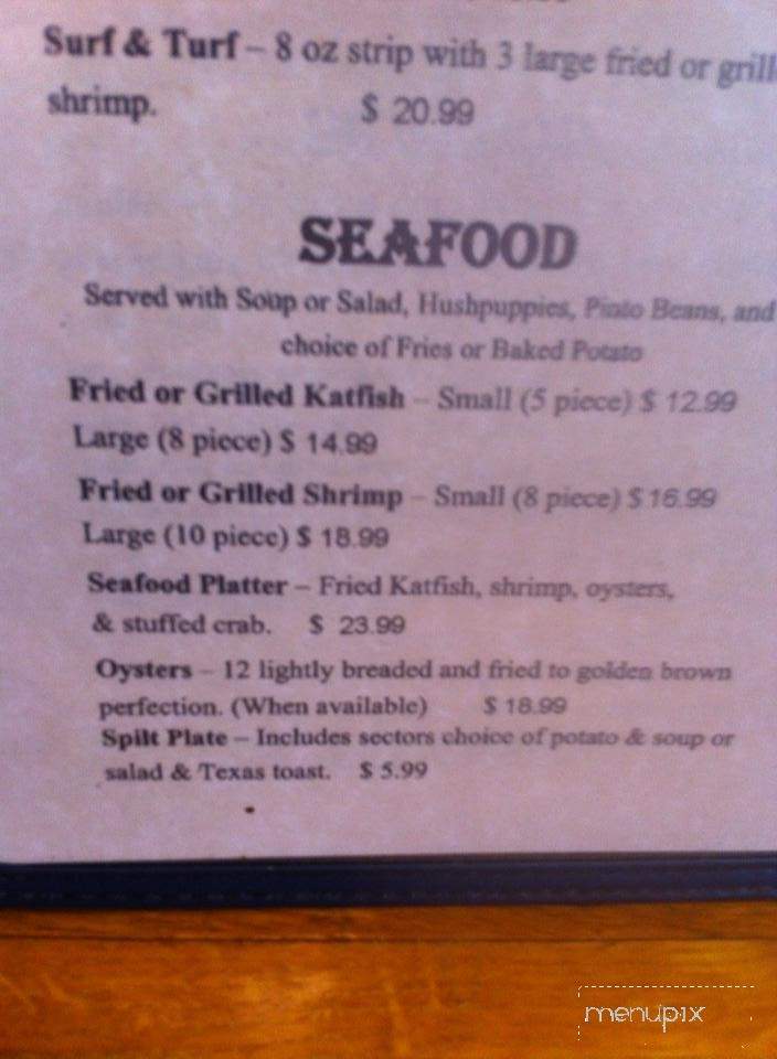 Kasper's Steakhouse Restaurant - La Grange, TX menu_pic