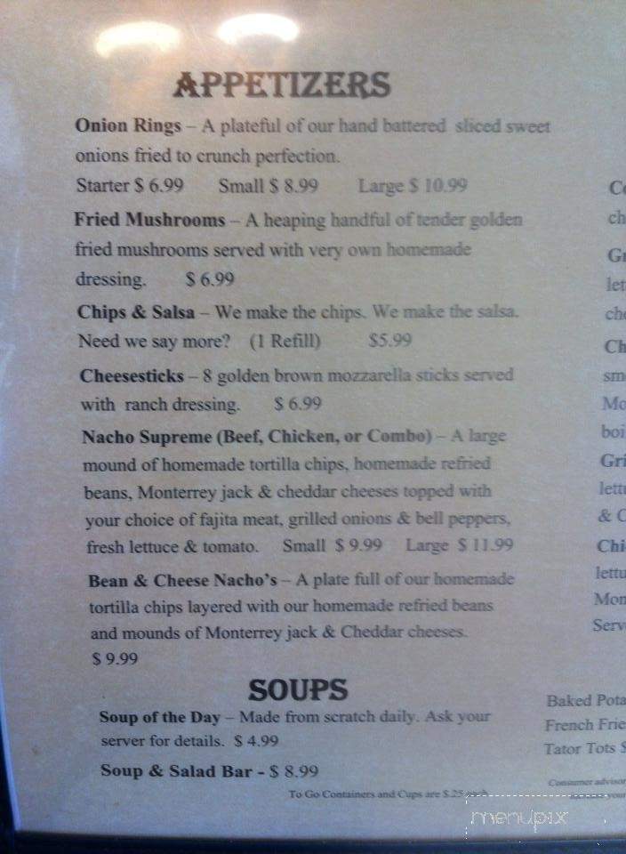 Kasper's Steakhouse Restaurant - La Grange, TX menu_pic