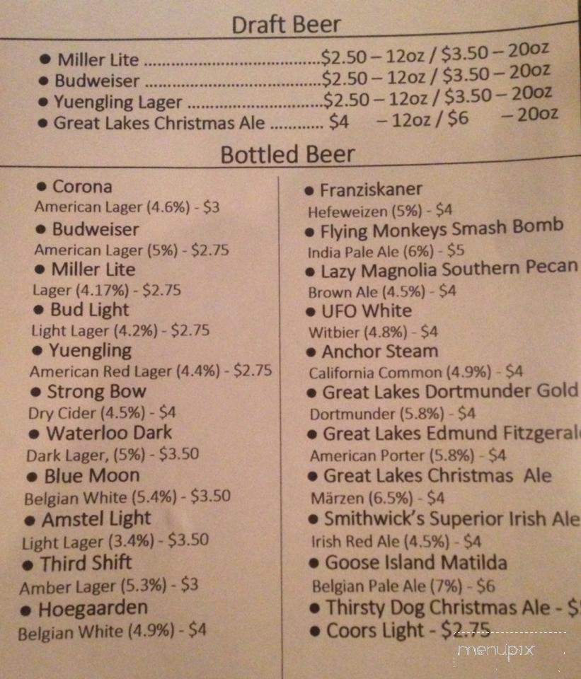 Kate's Place - Louisville, OH menu_pic