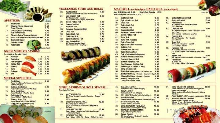 Kazokuai Sushi - Astoria, NY menu_pic