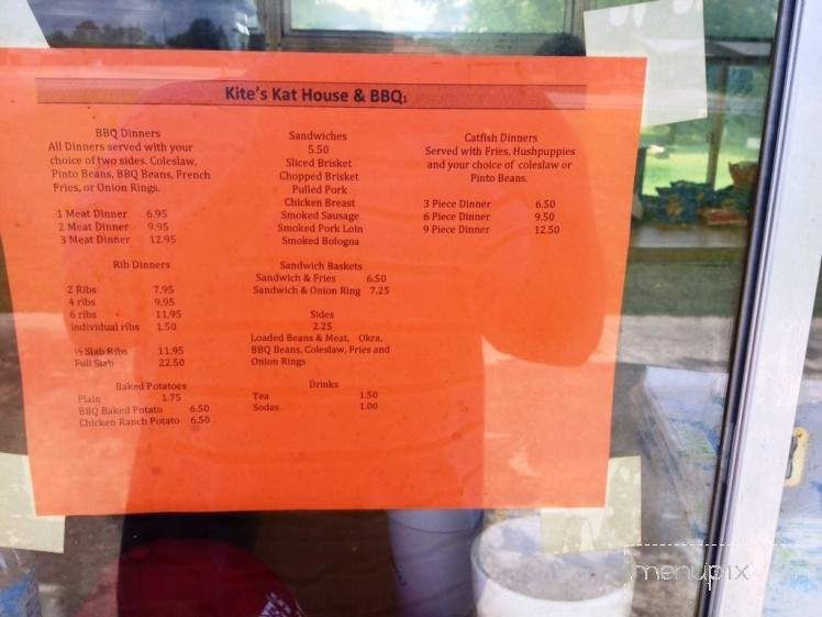 Kite's Kat House & BBQ - Tishomingo, OK menu_pic