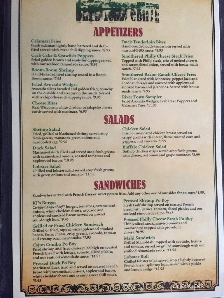 Kj's River Town Grille - Vicksburg, MS menu_pic
