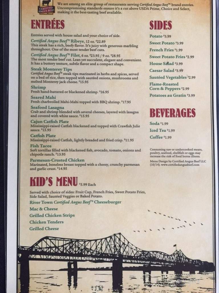 Kj's River Town Grille - Vicksburg, MS menu_pic