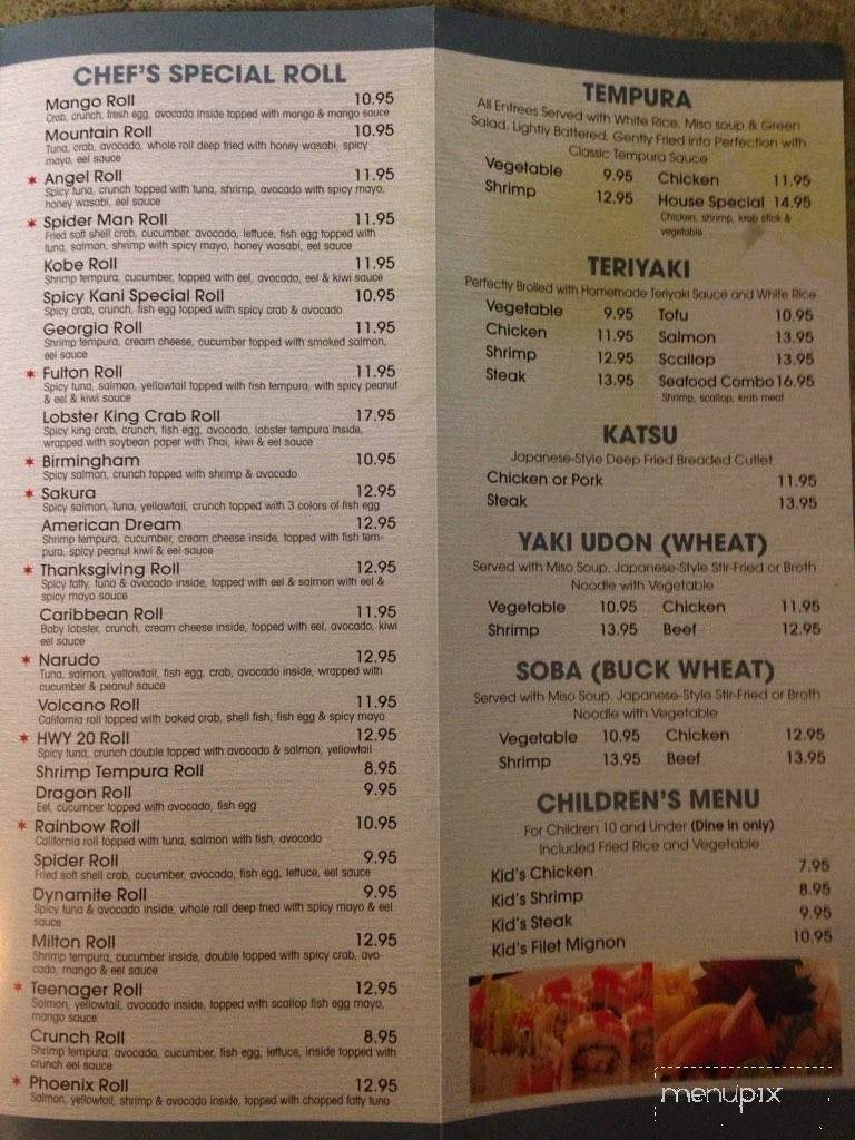 Kobe Cafe - Niceville, FL menu_pic