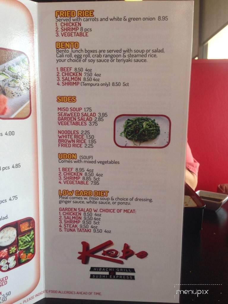 Kobe Hibachi Grill & Sushi Express - Springfield, MO menu_pic