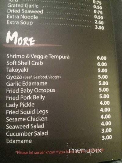 Kopan Ramen 2 - Burbank, CA menu_pic