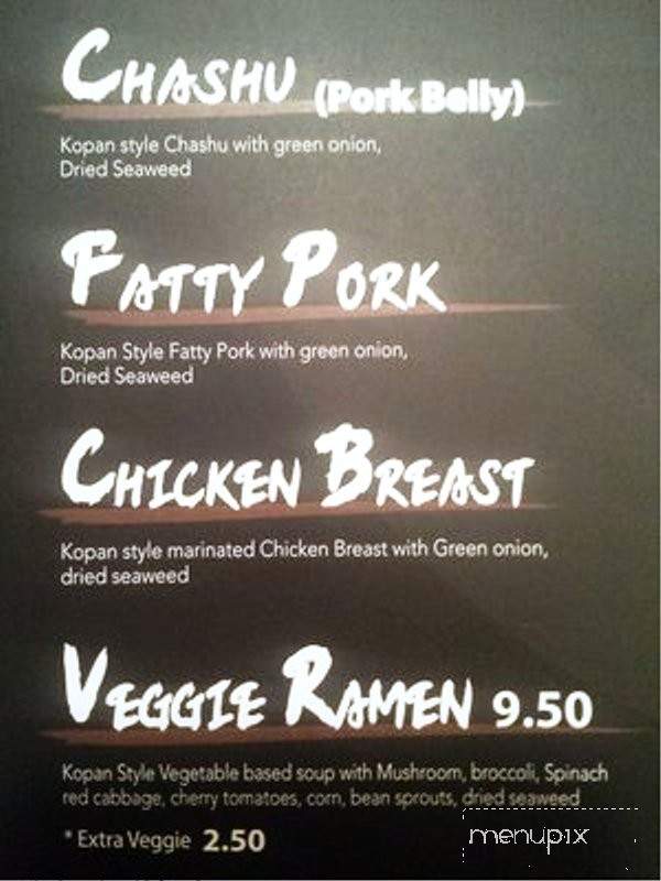 Kopan Ramen 2 - Burbank, CA menu_pic