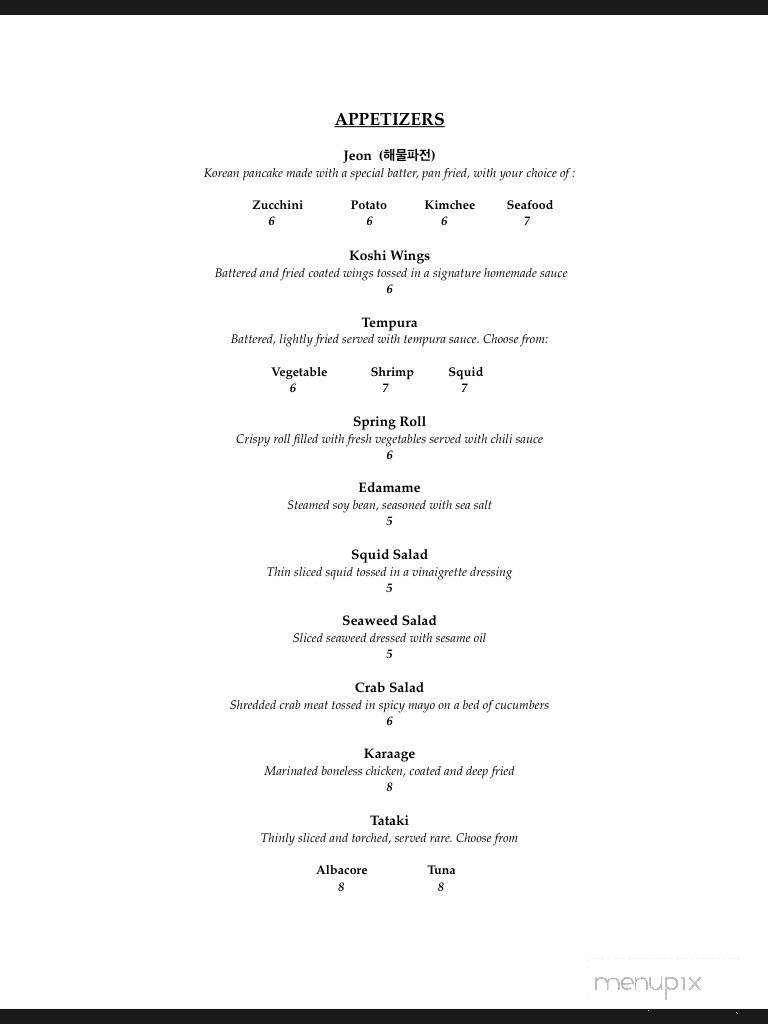 Koshi - Summerville, SC menu_pic