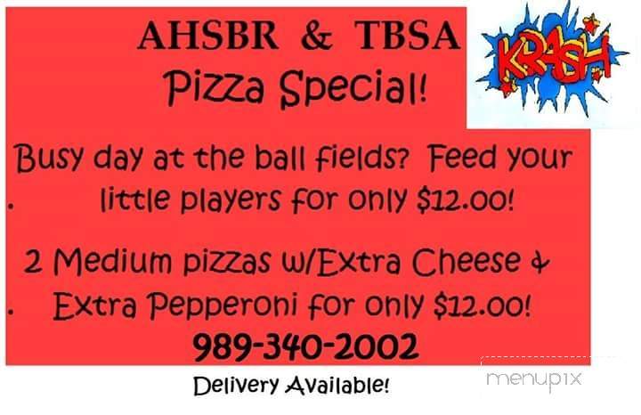 Krash Pizza & Bakery - Alpena, MI menu_pic