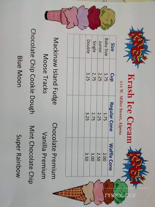 Krash Pizza & Bakery - Alpena, MI menu_pic