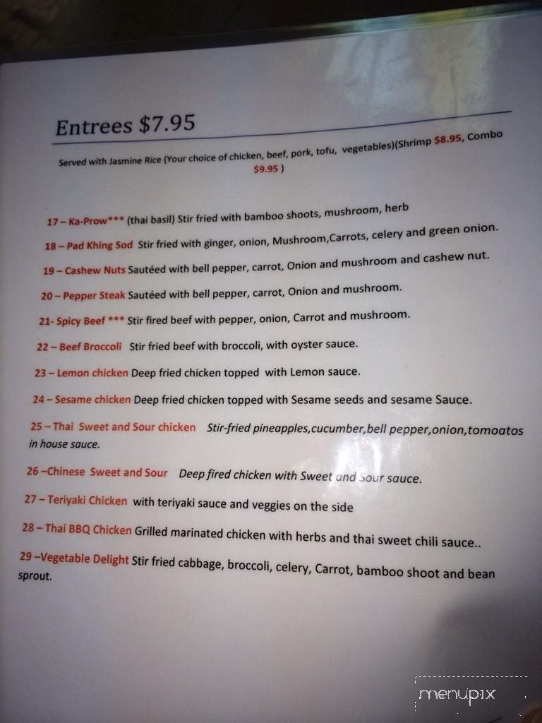 Krua Thai Restaurant - Abilene, TX menu_pic