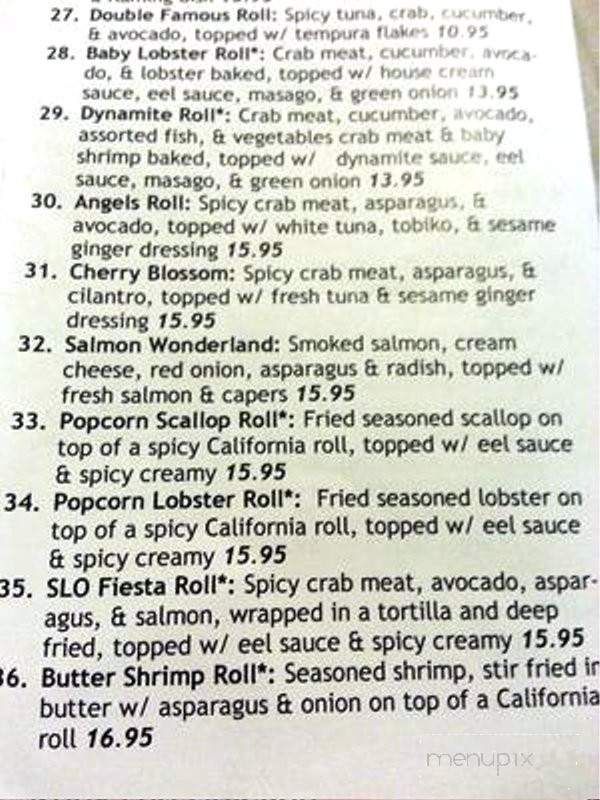 Kumi Ko - San Luis Obispo, CA menu_pic
