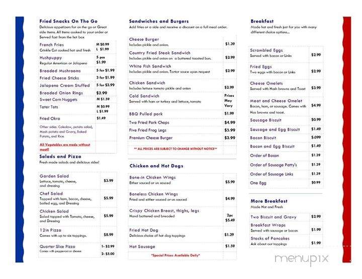 Kwik Stop Fast Food - Lexington, KY menu_pic