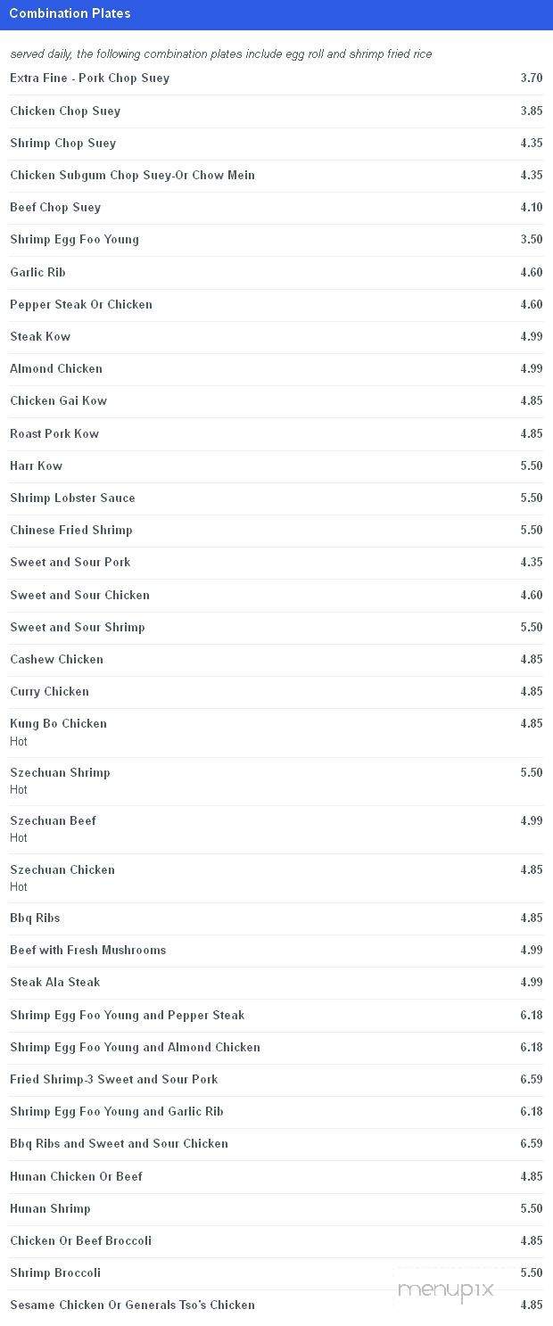 Kwong Tung Inn - Detroit, MI menu_pic