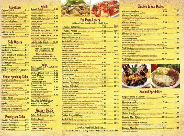 La Bella Italia - Friendship, MD menu_pic