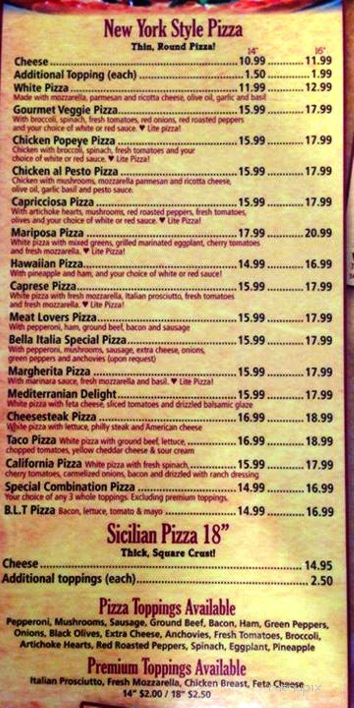 La Bella Italia - Friendship, MD menu_pic
