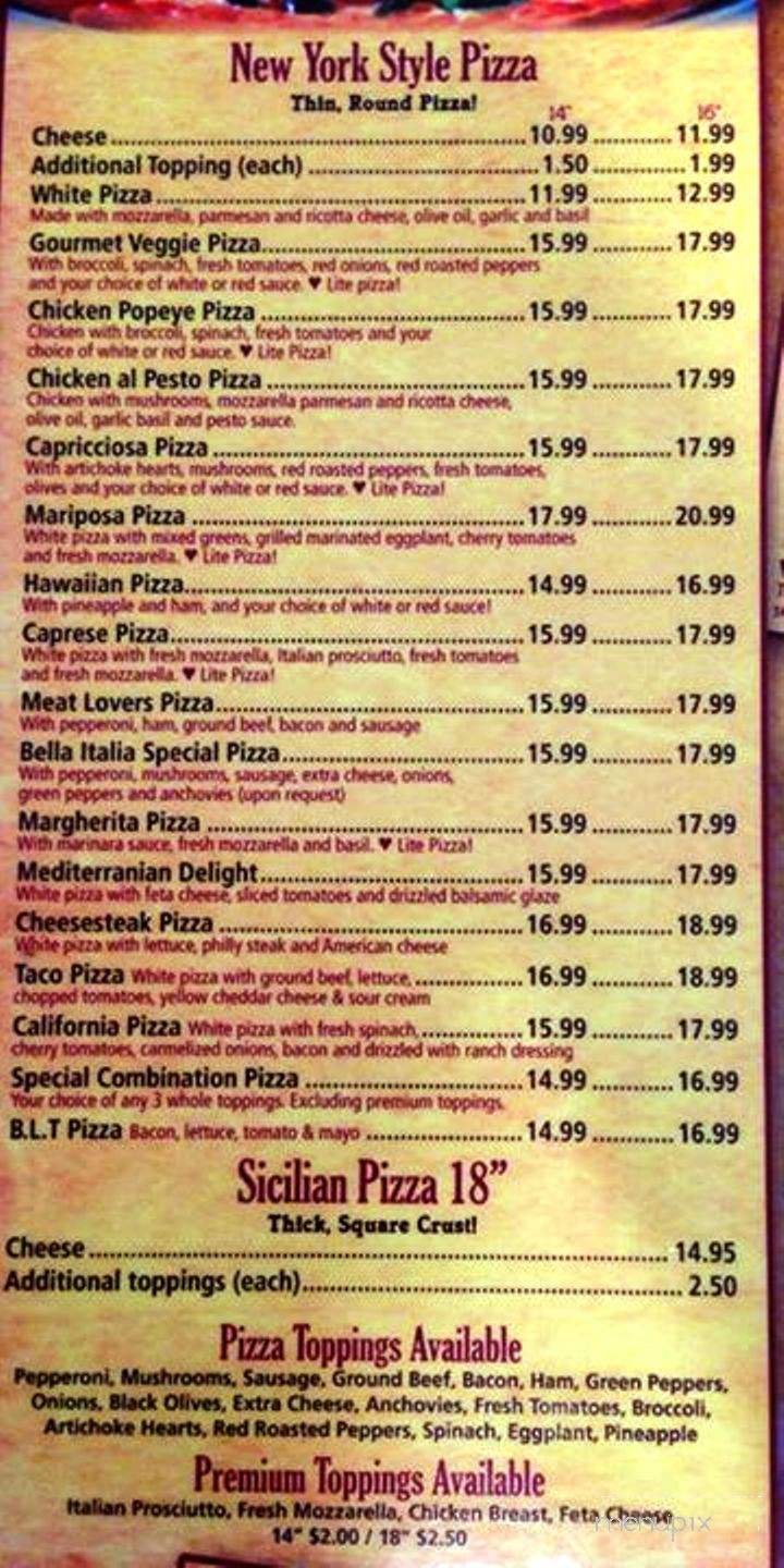 /380274093/La-Bella-Italia-Menu-Friendship-MD - Friendship, MD