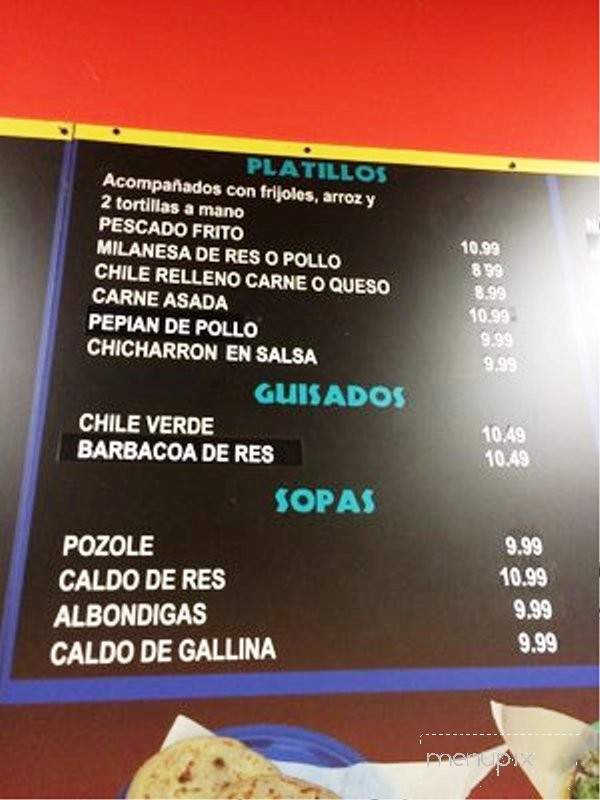 La Espiga de Oro - San Francisco, CA menu_pic