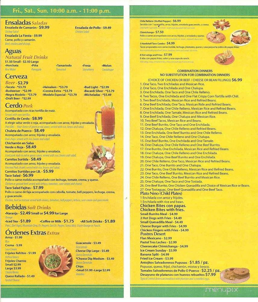 La Casa de La Fiesta - Jonesboro, AR menu_pic