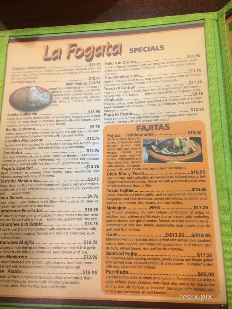 La Fogata - Arcadia, LA menu_pic