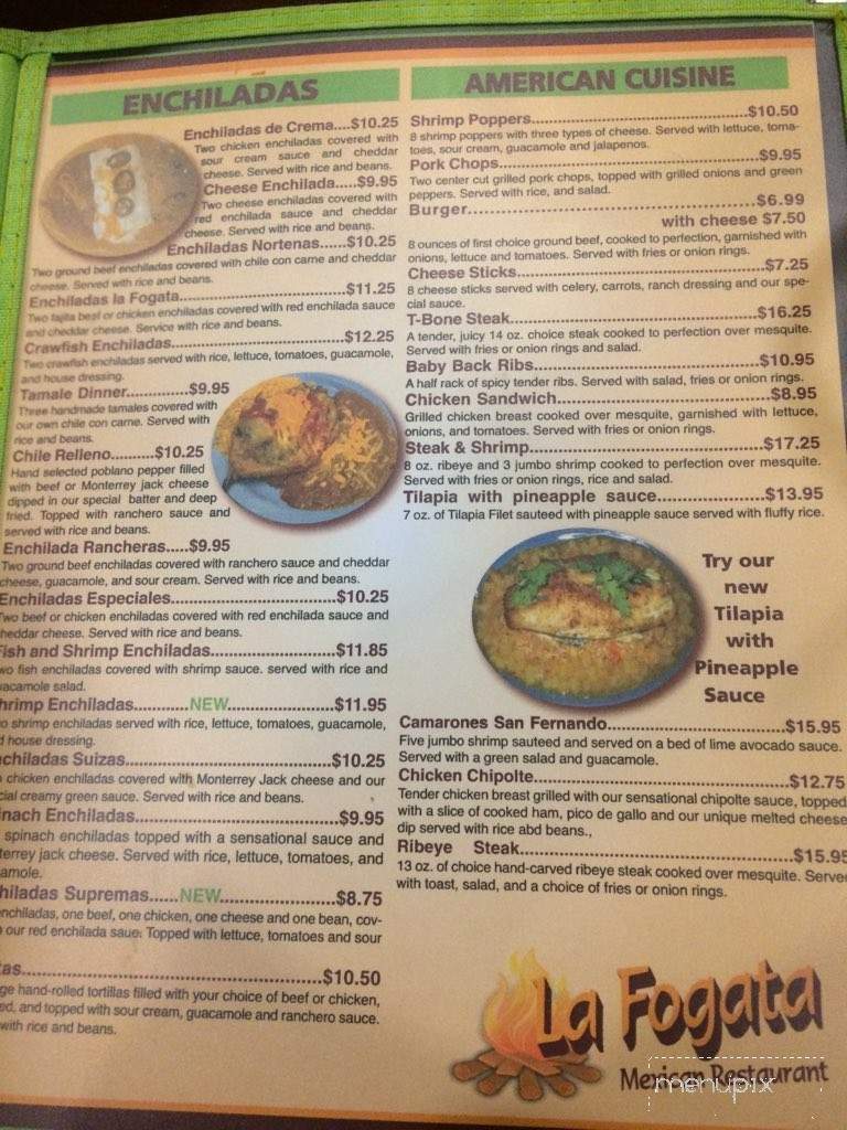 La Fogata - Arcadia, LA menu_pic