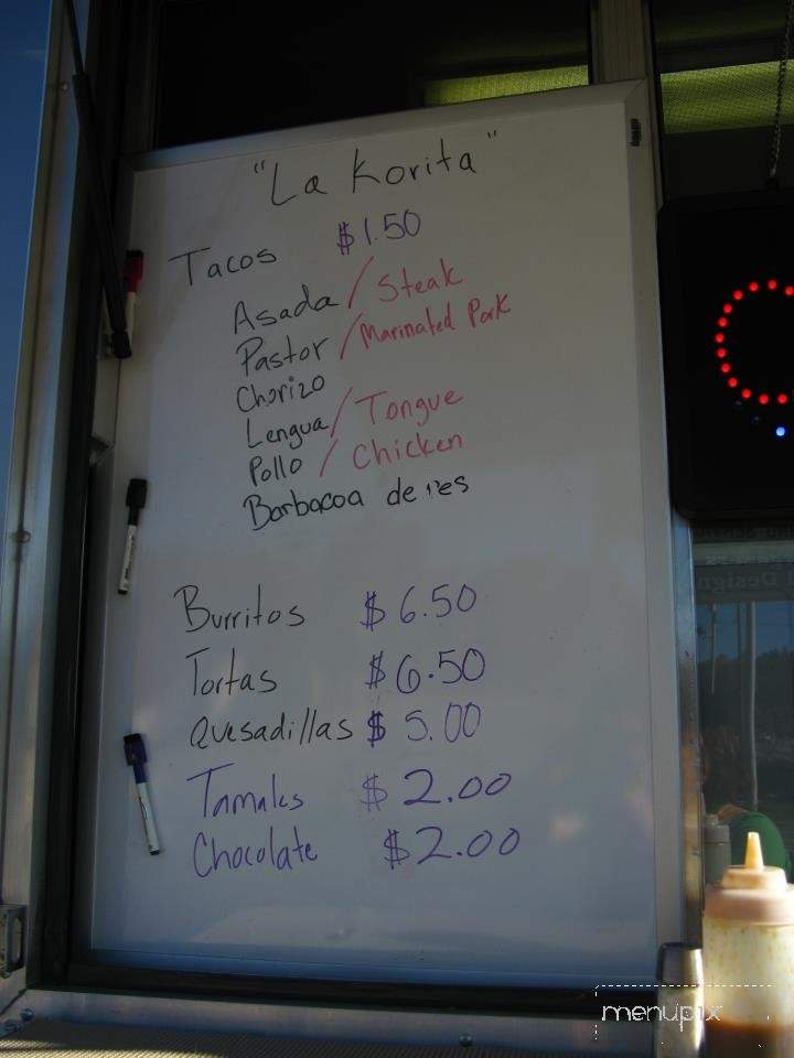 La Korita - Asheville, NC menu_pic