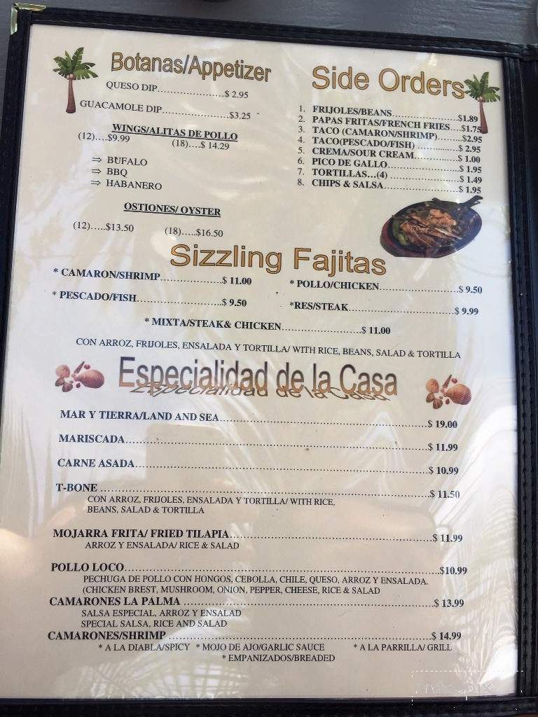La Palma Seafood - Auburn, AL menu_pic