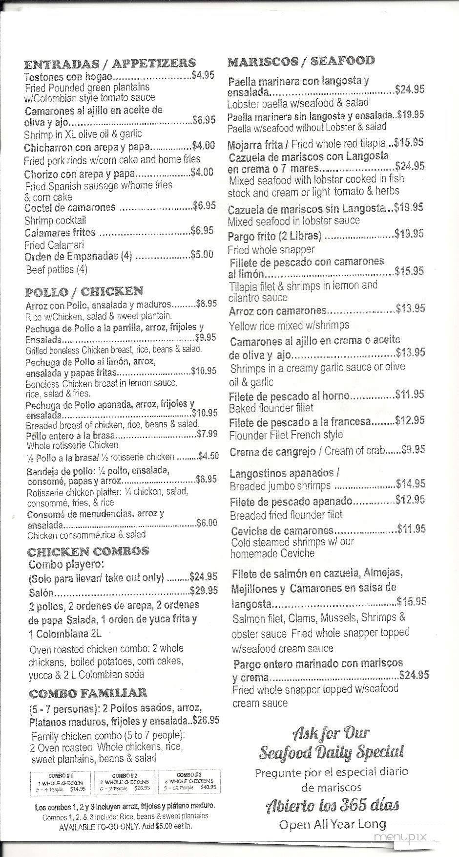 La Pollera Colorada - Sarasota, FL menu_pic
