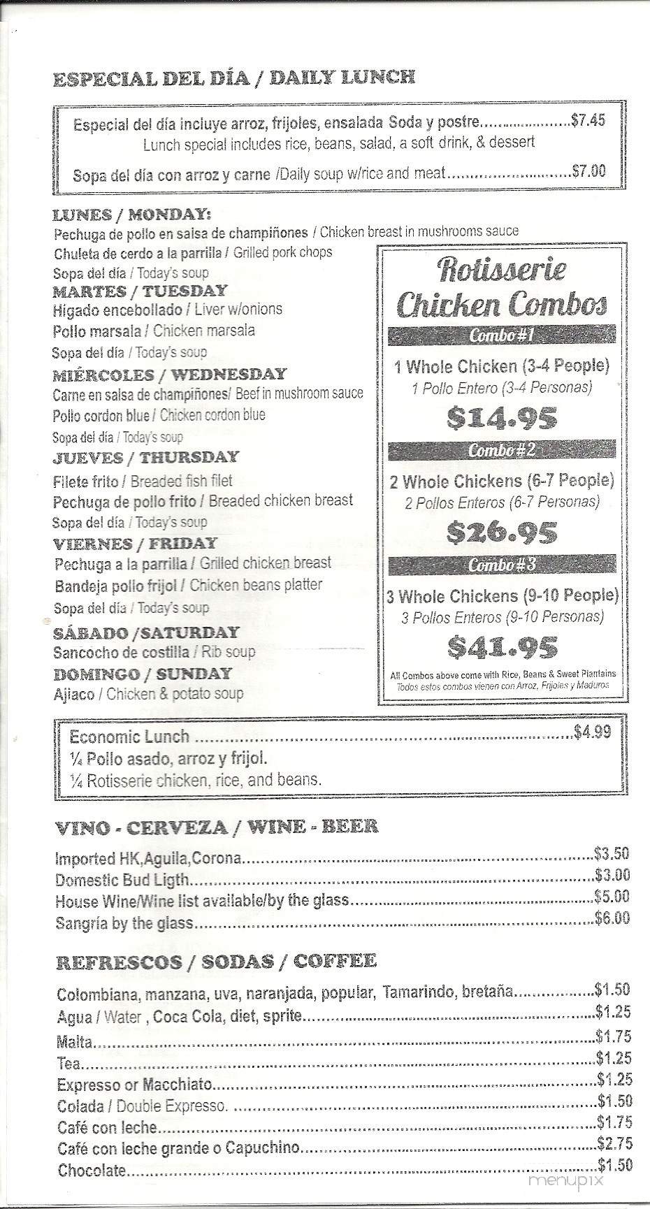 La Pollera Colorada - Sarasota, FL menu_pic