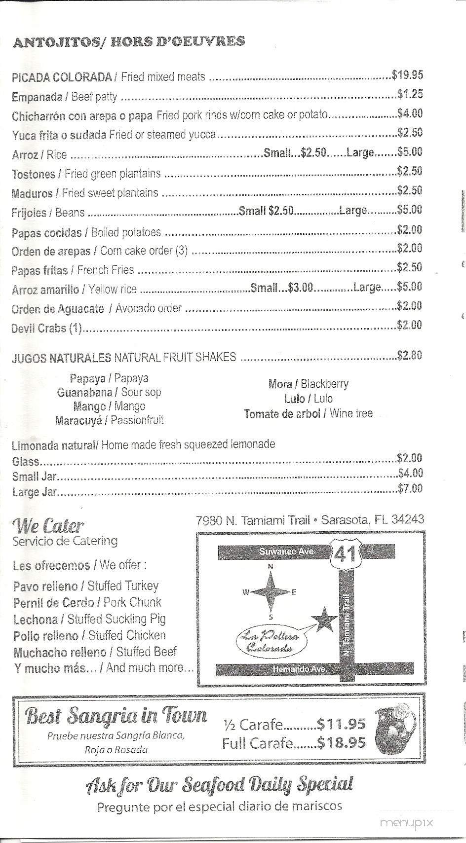 La Pollera Colorada - Sarasota, FL menu_pic