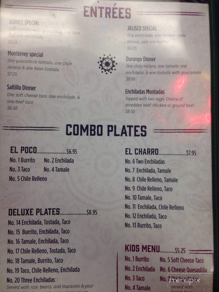 La Posada - Blanchard, OK menu_pic