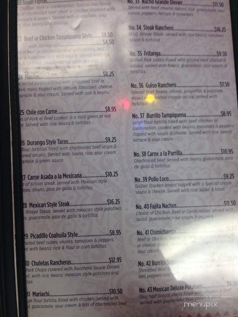 La Posada - Blanchard, OK menu_pic