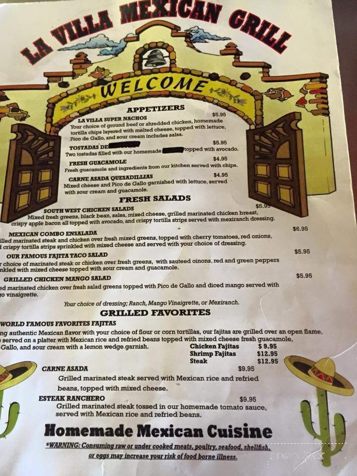 La Villa - Racine, WI menu_pic